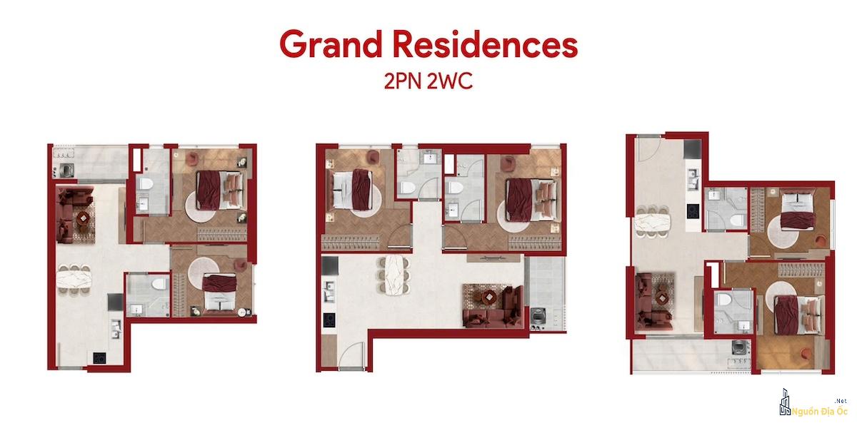 Layout căn hộ Lusso D'Arte 2PN2WC