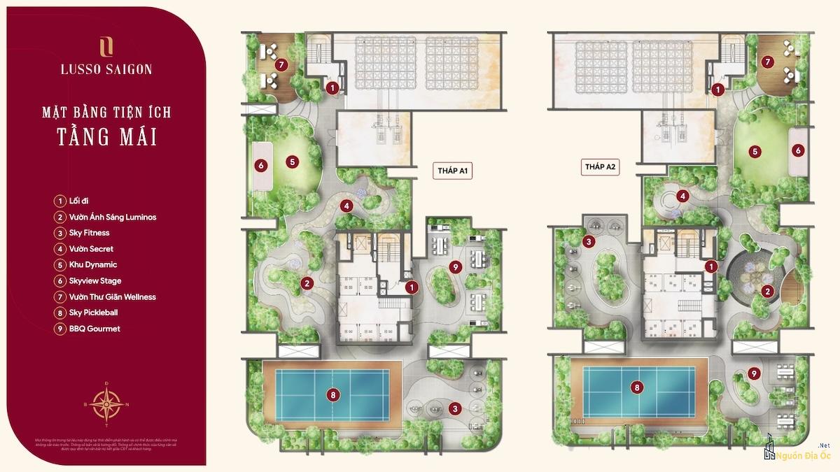 Mặt bằng Lusso Sài Gòn La Pura tầng mái