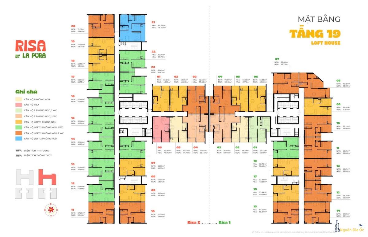 Mặt bằng Risa La Pura tầng 19