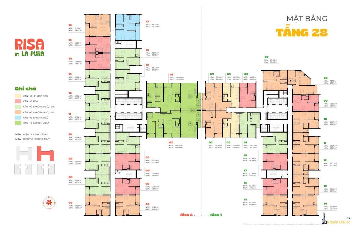 Mặt bằng Risa La Pura tầng 28