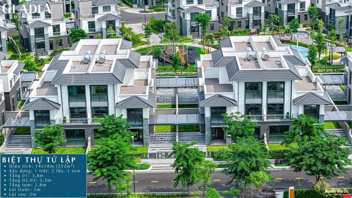 Mẫu biệt thự tứ lập Gladia Khang Điền