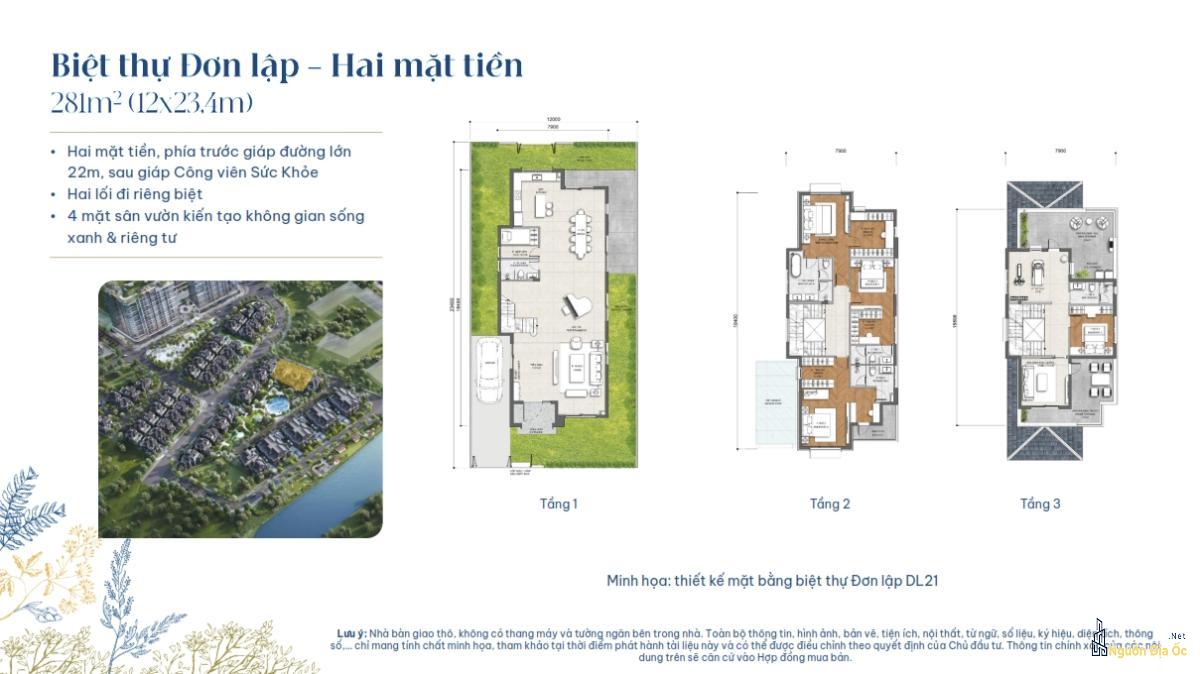 Biệt thự đơn lập Gladia 2 mặt tiền