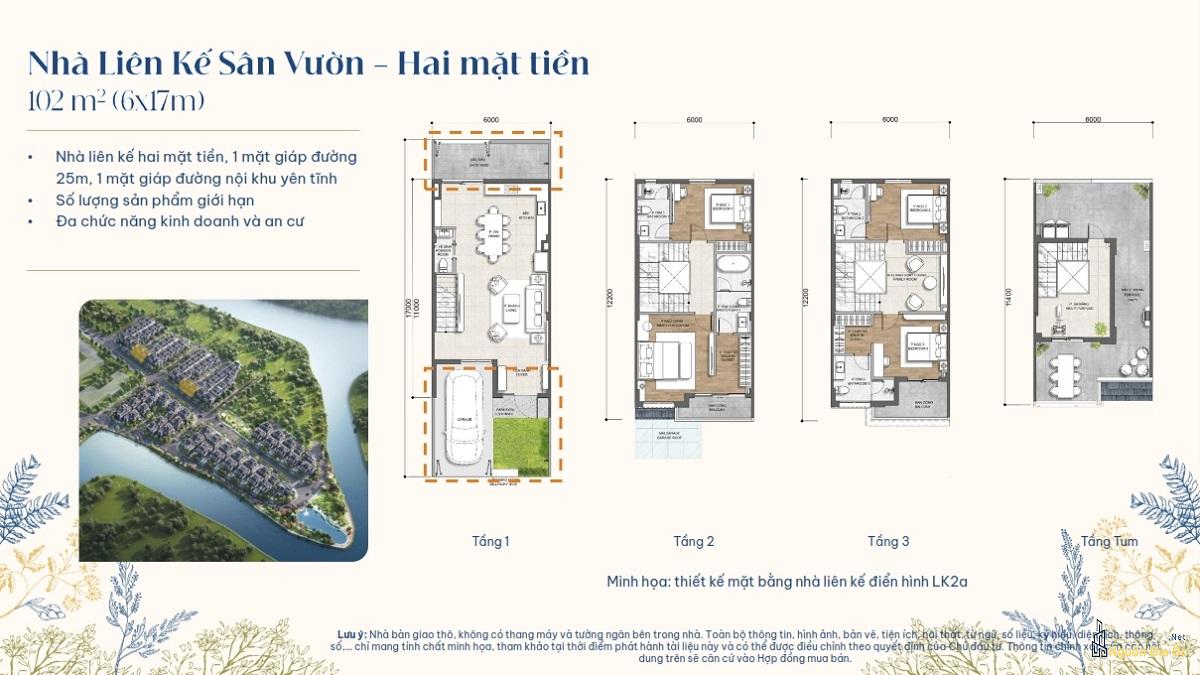 Nhà phố liền kế Gladia 2 mặt tiền