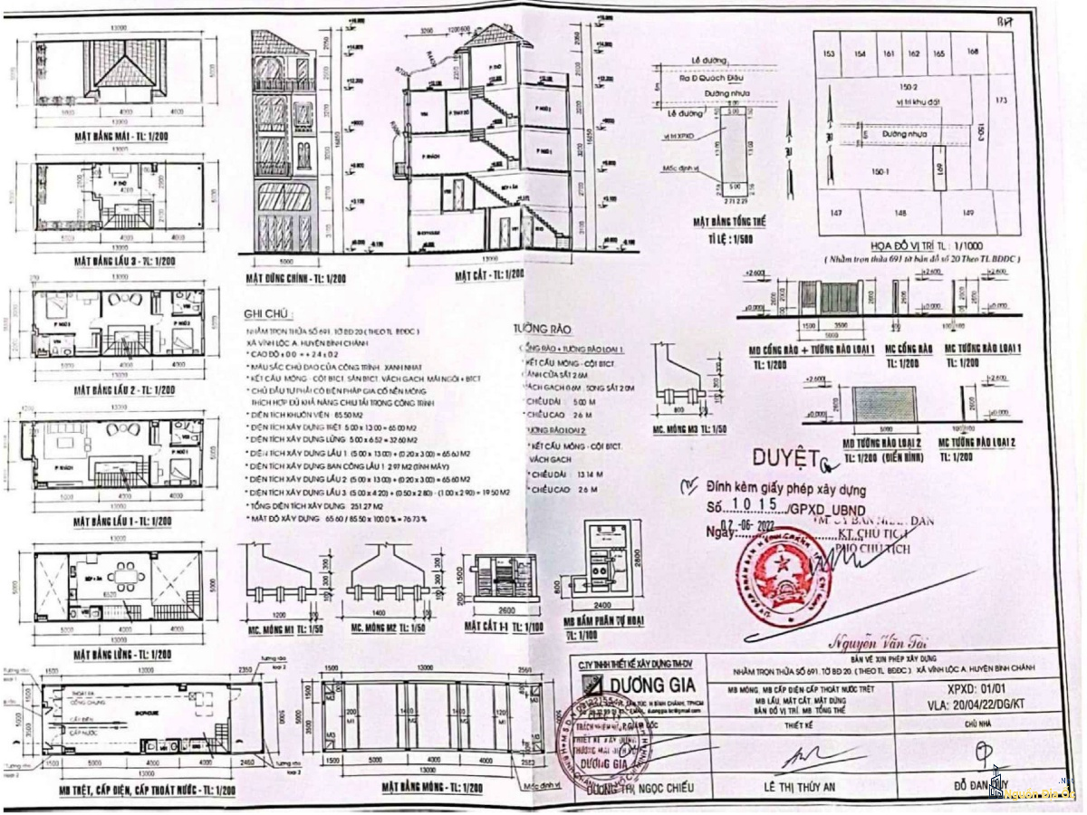 Bản vẽ xây dựng nhà phố Sen Vàng Town