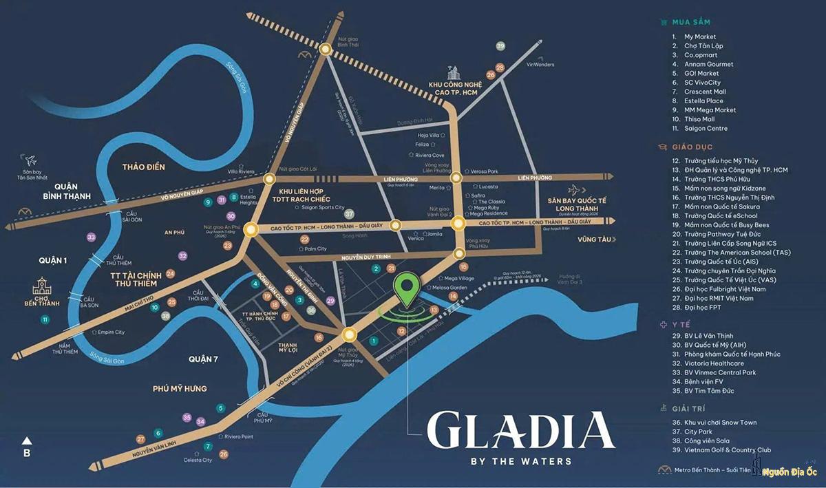 Vị trí Gladia Khang Điền