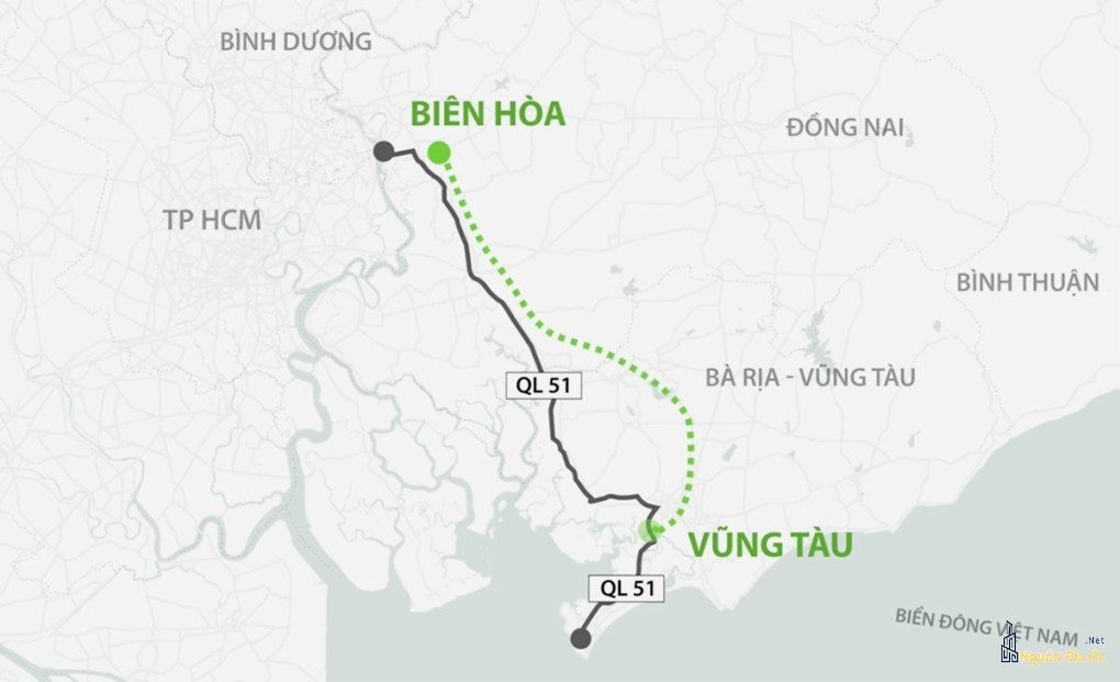 Hướng tuyến Cao tốc Biên Hòa - Vũng Tàu