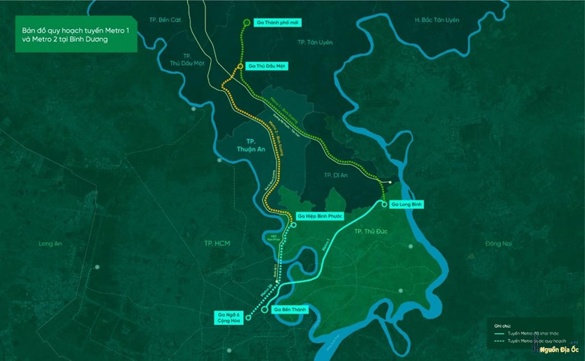 Định tuyến Metro Bình Dương Định tuyến Metro Bình Dương