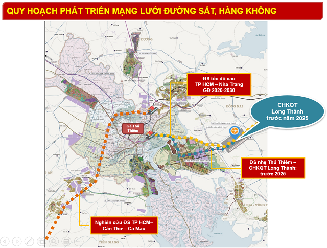 Quy hoạch các tuyến đường sắt và hàng không Phía Nam