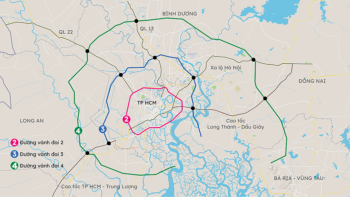 Quy hoạch chi tiết Vành đai 4 Tp Hồ Chí Minh đi qua Bà Rịa - Vũng Tàu